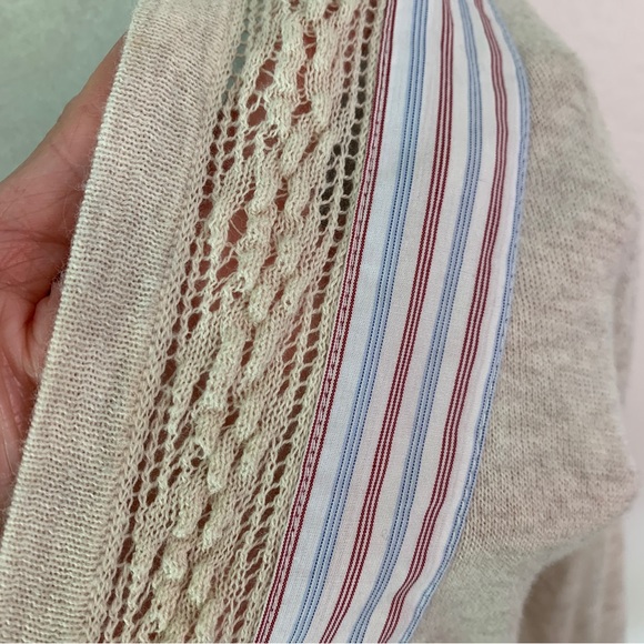 Anthropologie Field Flower Striped Borders Boyfriend Cardigan Sweater Size M - Picture 5 of 7